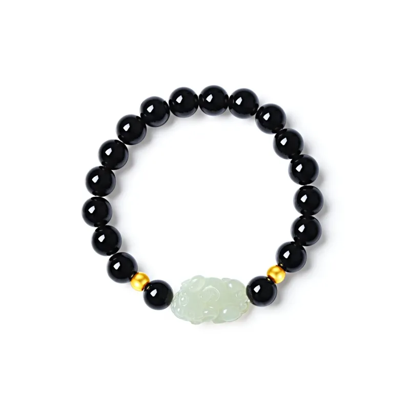 KING TAI SANG Hetian Jade Bracelets Pale Greenish White Jade Unisex-0