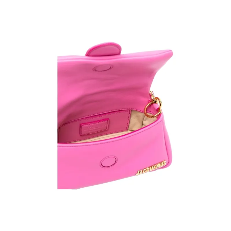 Jacquemus Lambskin Handbag Shoulder Bag Women's Fuchsia-3