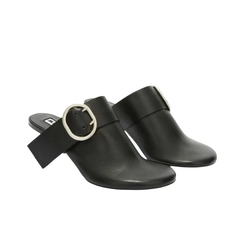 JIL SANDER Cannolo Wrap toe Slippers Women's Black-2