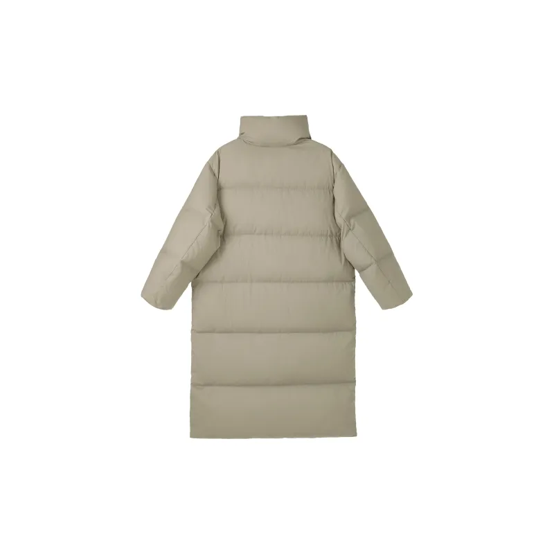 Fstudio Korean Style Stand Collar Solid Color 90 Fill Power White Duck Down Long Down Jacket Coat Women's-1