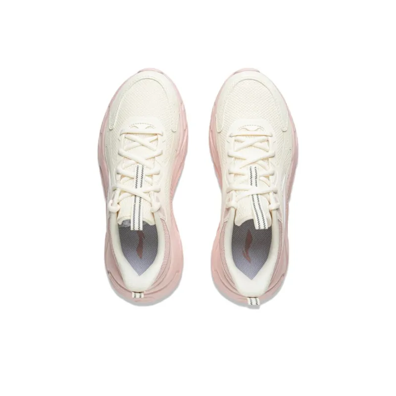 LiNing Low Top Casual Running Shoes Women's Beige White Pink-3