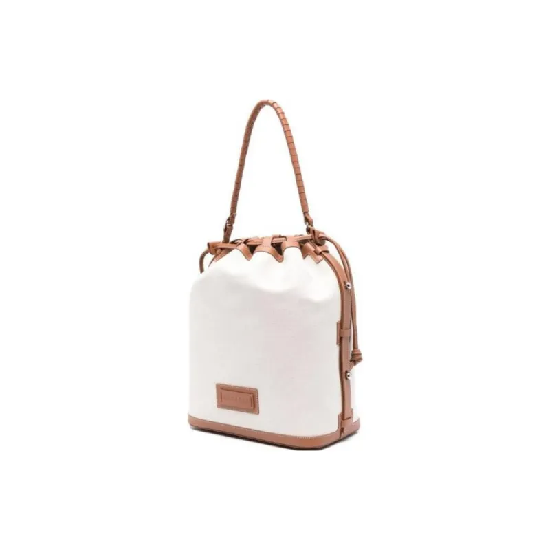 Casadei Calfskin Bucket Bag Handbag Women's White & Brown-1