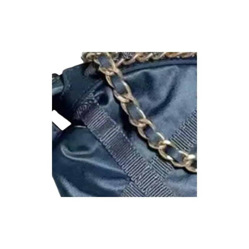 CHANEL Nylon Handbag Women's Dark Blue-2