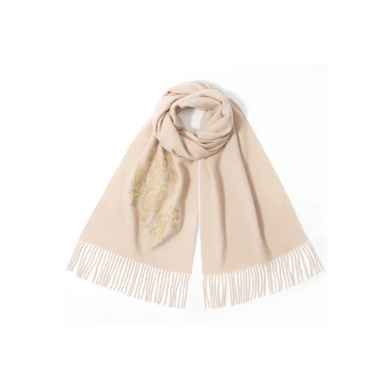 Shanghai Story Sheep Wool Knit Scarves Women's Enchanting Floral Melody-5