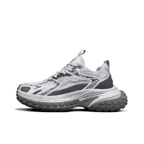 NFL Philadelphia Eagles Height Increasing Wear Resistant Breathable Slip Resistant Low Top Chunky Sneakers Unisex Gray