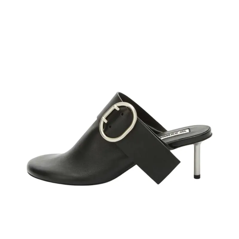 JIL SANDER Cannolo Wrap toe Slippers Women's Black-0