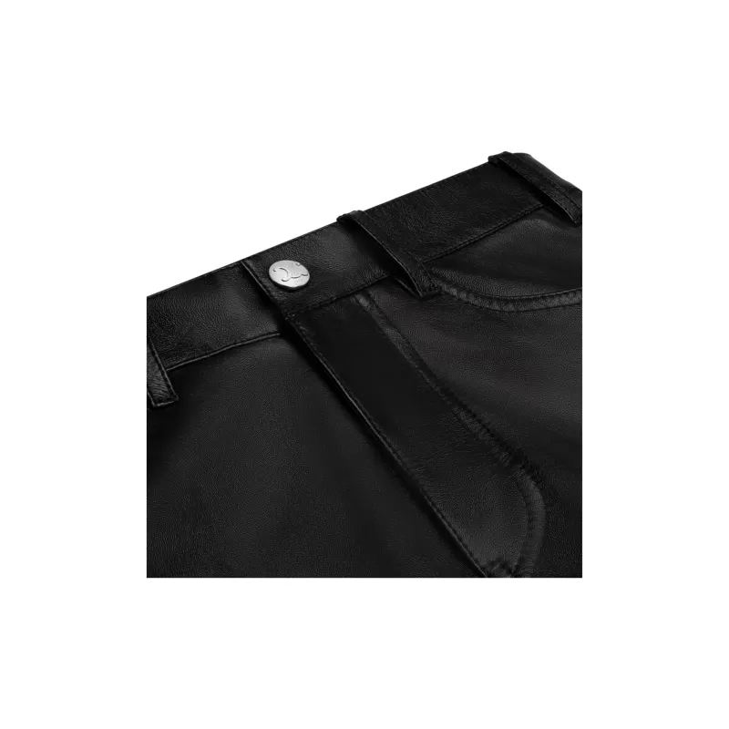 CELINE SS25 Leather Pants Women's Black-2