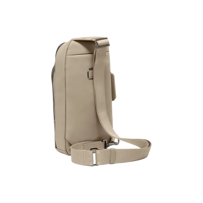 TUMI Leather Crossbody Sling Bag Men's Stone Gray Stone Color-2