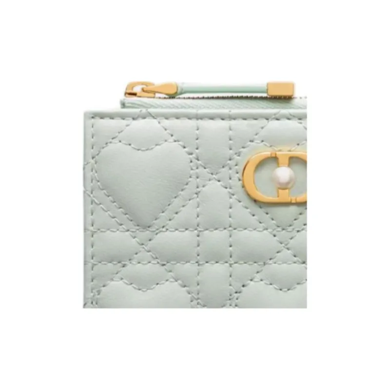 DIOR Jolie Lambskin Wallet Women's Light Green-4