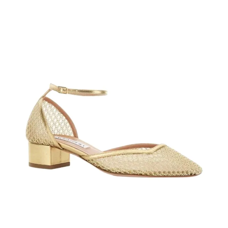 AQUAZZURA Chunky Heel High Heels 3.5cm Women's Gold-2
