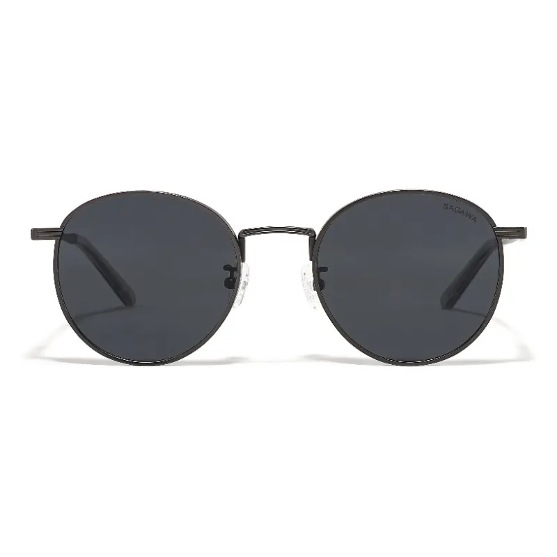 Sagawa Titanium Round Sunglasses Unisex-4