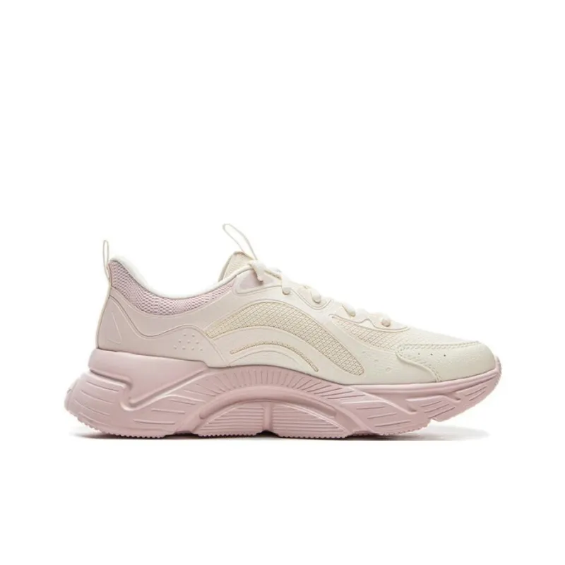 LiNing Low Top Casual Running Shoes Women's Beige White Pink-1