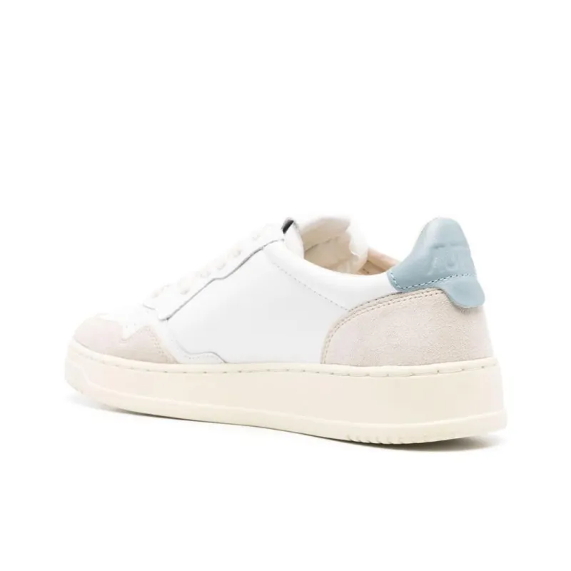 AUTRY Medalist Leather Low White Silver Blue-2