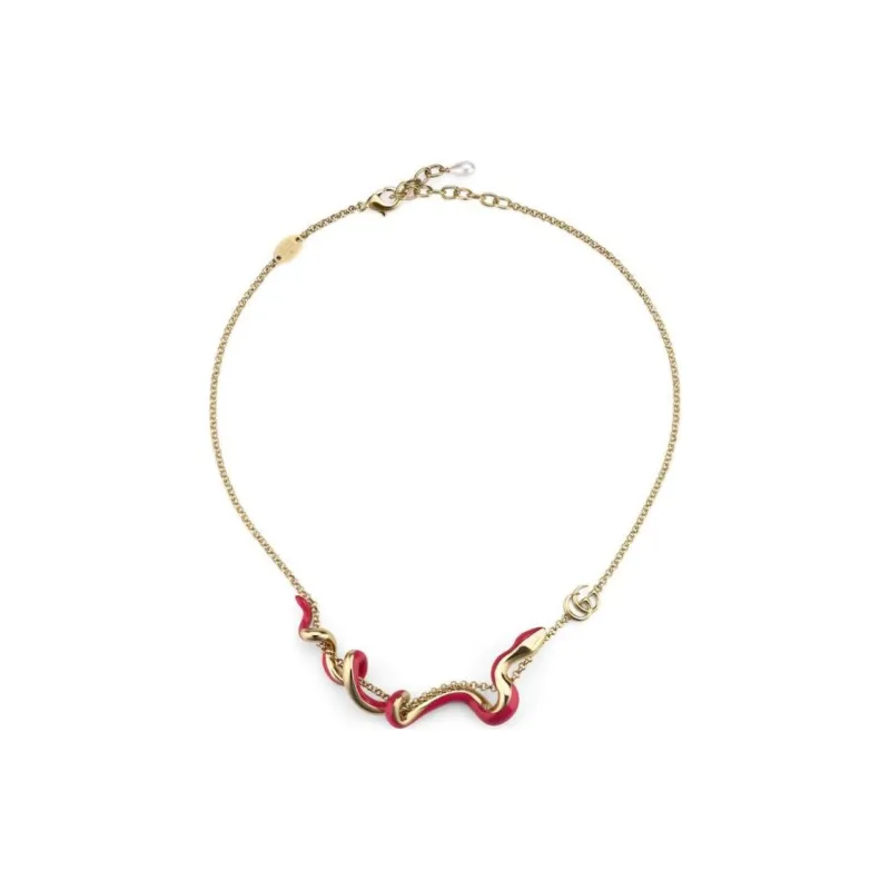 GUCCI Enamel Necklaces Unisex Gold-1