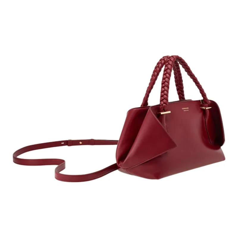 FERRAGAMO Calfskin Shoulder Bag Crossbody Bag Handbag Medium Size Women's Red-1