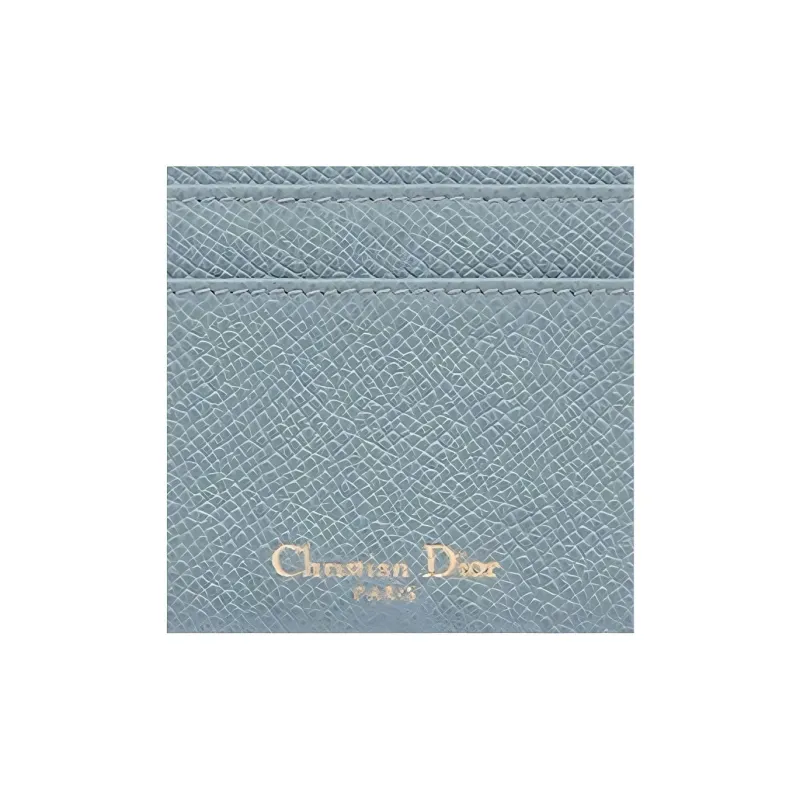 DIOR 30 Montaigne Grain Calfskin Card Holder Women's Cloud Blue-3