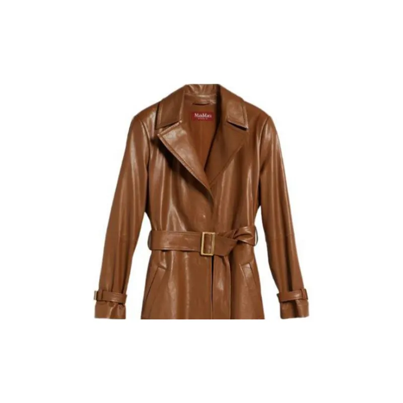 MaxMara Studio Leather Jacket Women's Brown-1
