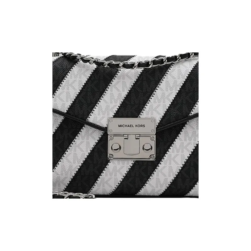 MICHAEL KORS MICHAEL KORS Luggage Collection PVC Shoulder Bag Medium Size Women's Black & White-5