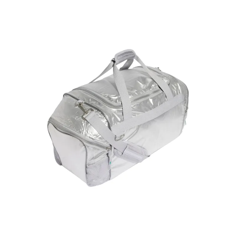 Adidas PU One Shoulder Handbag, Travel Bag Unisex Transparent & Silver Metal-1