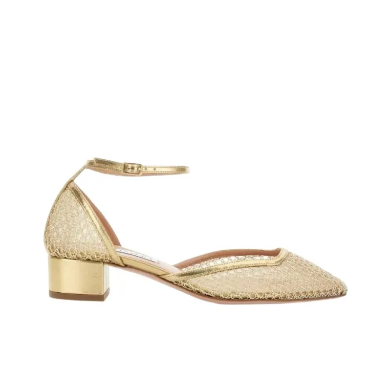 AQUAZZURA Chunky Heel High Heels 3.5cm Women's Gold-1