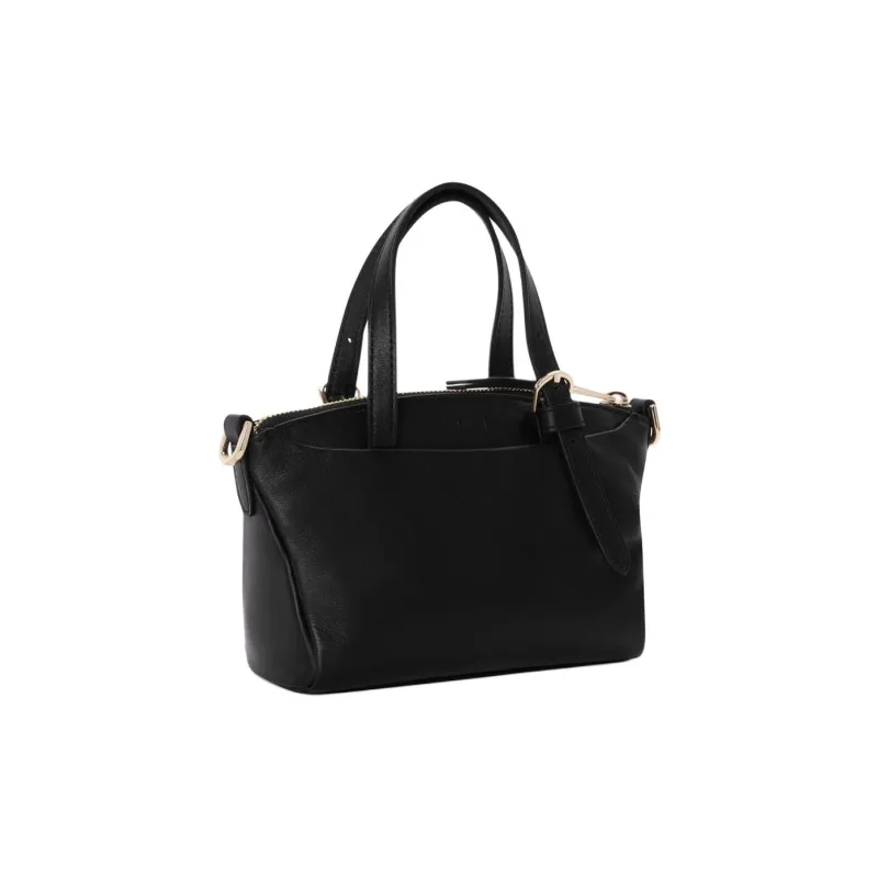 TUMI Leather Tote Bag Shopping Bag Shoulder Bag Crossbody Bag Handbag Mini Women's Black-2