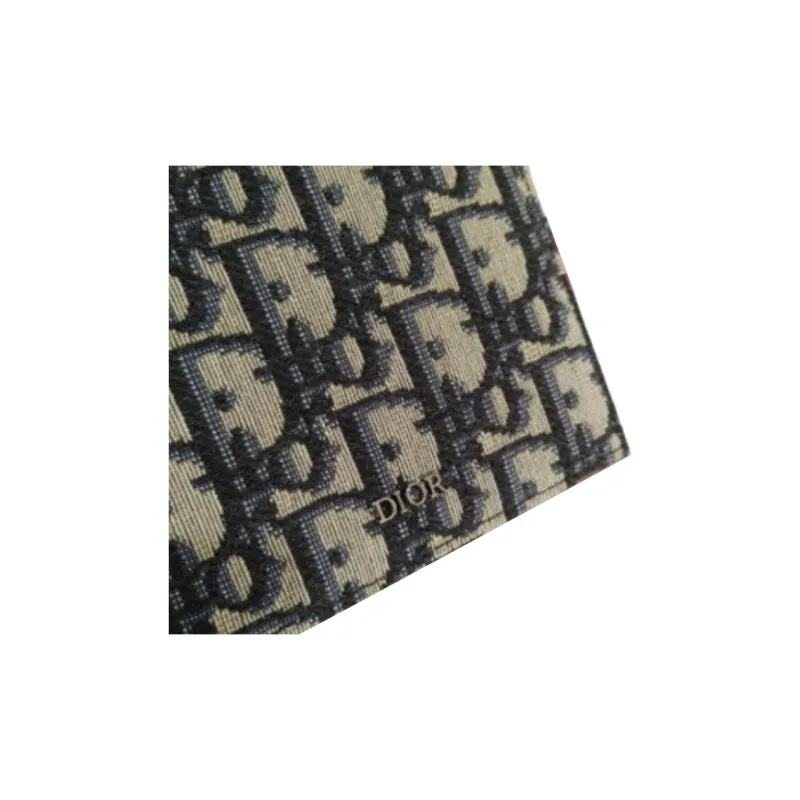 DIOR Canvas Card Holder, Coin Purse, Passport Holder Women's Denim Blue-3