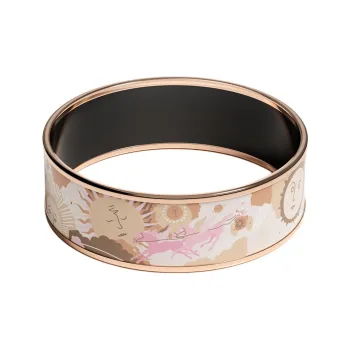 HERMES Rose Gold Plated Bangles Unisex Pink