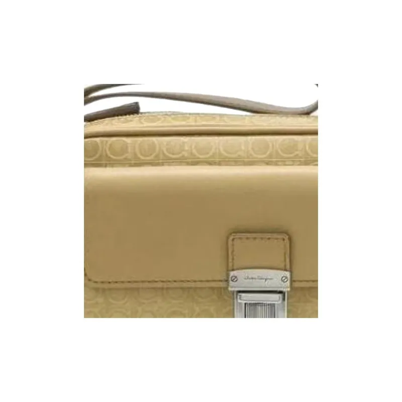FERRAGAMO Genuine Leather Clutch Regular Women's Yellow-4