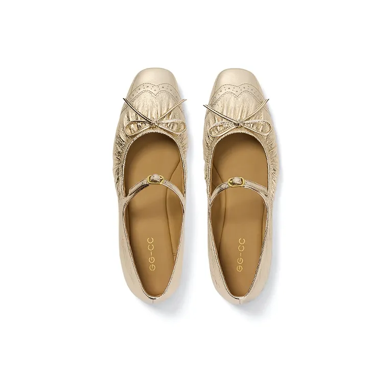 GG CC Flat Mary Jane Shoes Ballet Unlined Shoes 1.5cm Women's-8