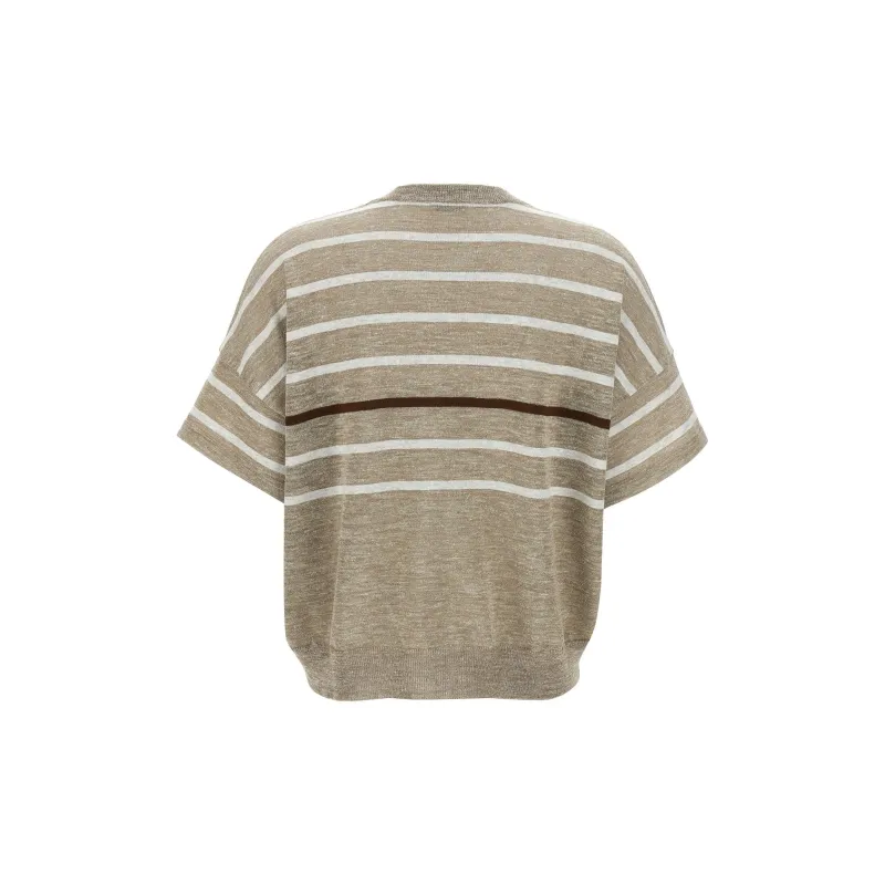 Brunello Cucinelli Lurex Striped Jumper-1