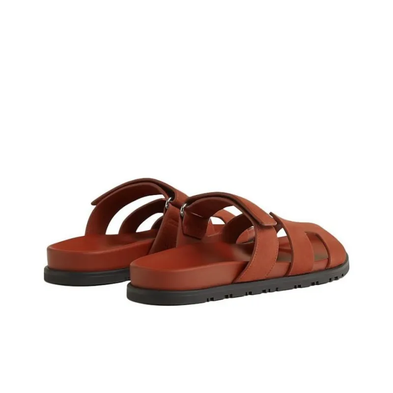 HERMES Chypre Slip Resistant Slide Slippers Women's Black Sugar Brown-3