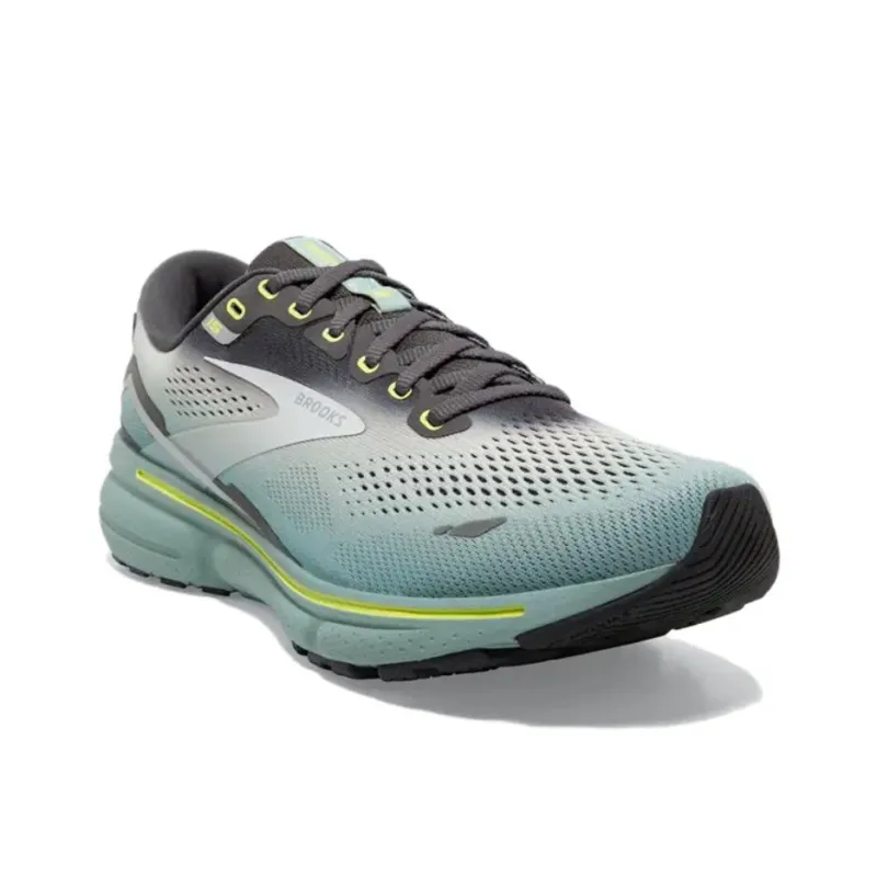 Brooks Ghost 15 Anti Slip Wear Resistant Low Top Running Shoes Men's Asphalt Gray Blue-3
