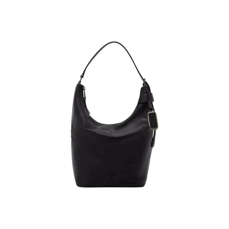 TUMI Voyageur Leather Shoulder Bag Medium Size Women's Black-0