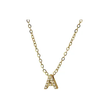 ANARTXY Zircon Surgical Steel Stainless Steel Gold Silver Necklaces Women's Gold/Silver