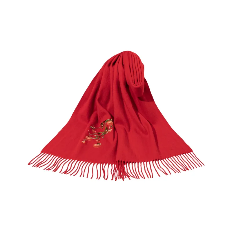 Shanghai Story Sheep Wool Knit Scarves Women's Sandalwood 5 Colors To Choose From-13