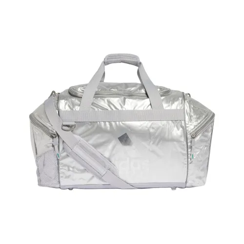 Adidas PU One Shoulder Handbag, Travel Bag Unisex Transparent & Silver Metal