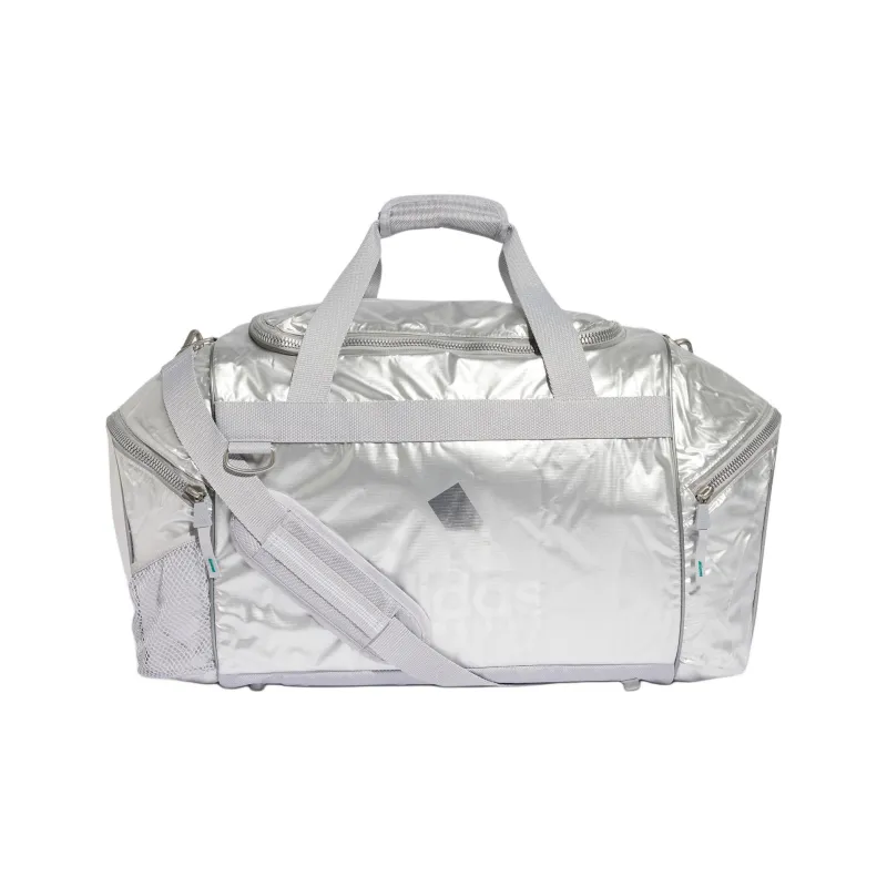 Adidas PU One Shoulder Handbag, Travel Bag Unisex Transparent & Silver Metal-0