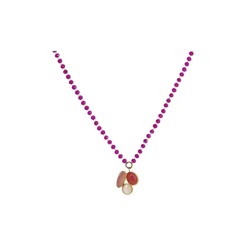 ANARTXY Steel Glass Beads Surgical Steel Crystal Stone Necklaces Women's Multicolor