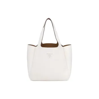 PRADA Dynamique Calfskin One Shoulder Handbags Women's White Stacked Candy