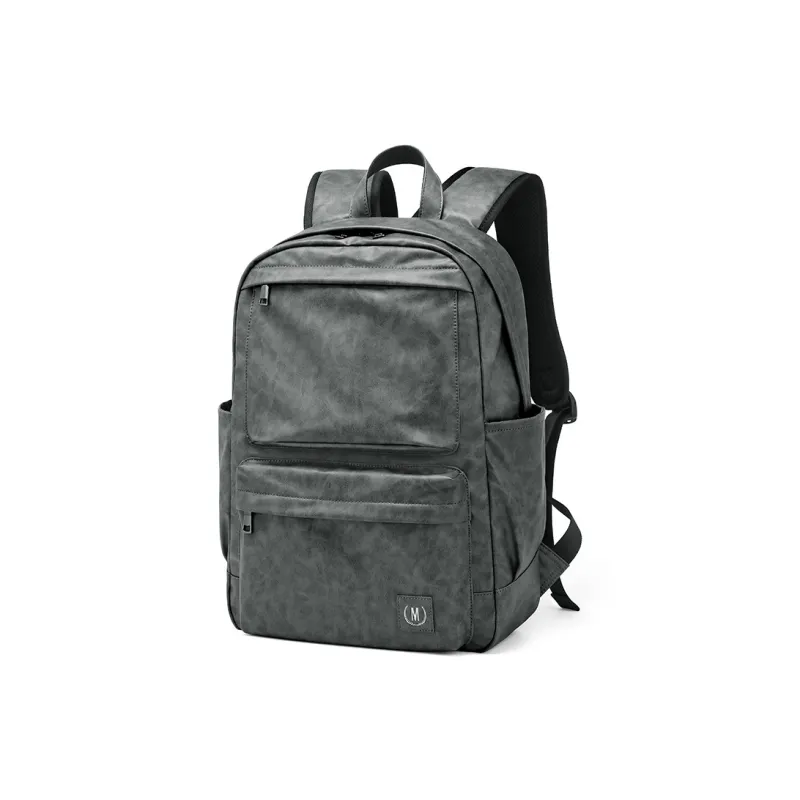 MashaLanti PVC And Synthetic Leather Backpack Unisex Smoke Gray-1