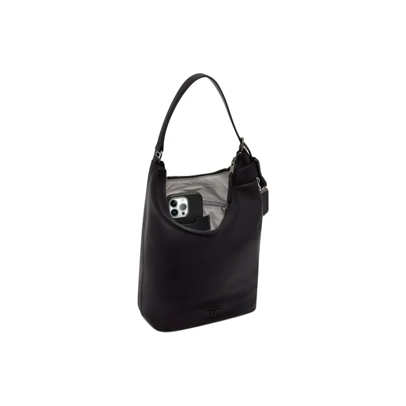 TUMI Voyageur Leather Shoulder Bag Medium Size Women's Black-3