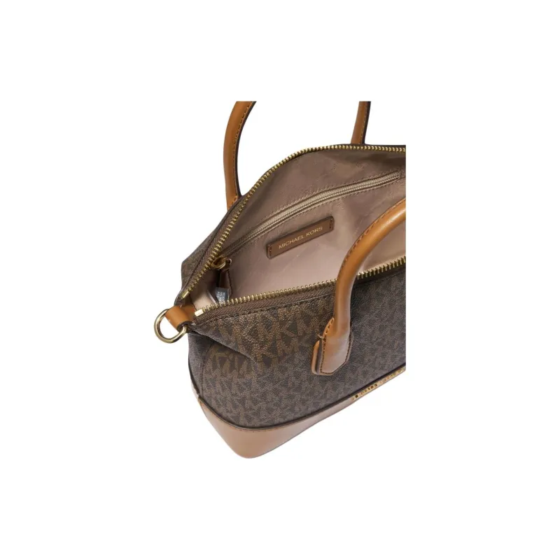 MICHAEL KORS Coated Canvas Handbag Trumpets Women's Brown-3