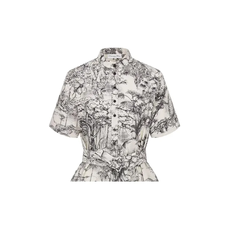 DIOR SS23 Short-Sleeved Dresses Women's Gray White-2