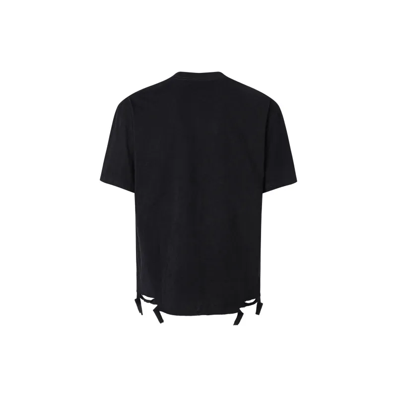 BEAR UNION Drop Shoulder Sleeve T Shirt Unisex Black-1