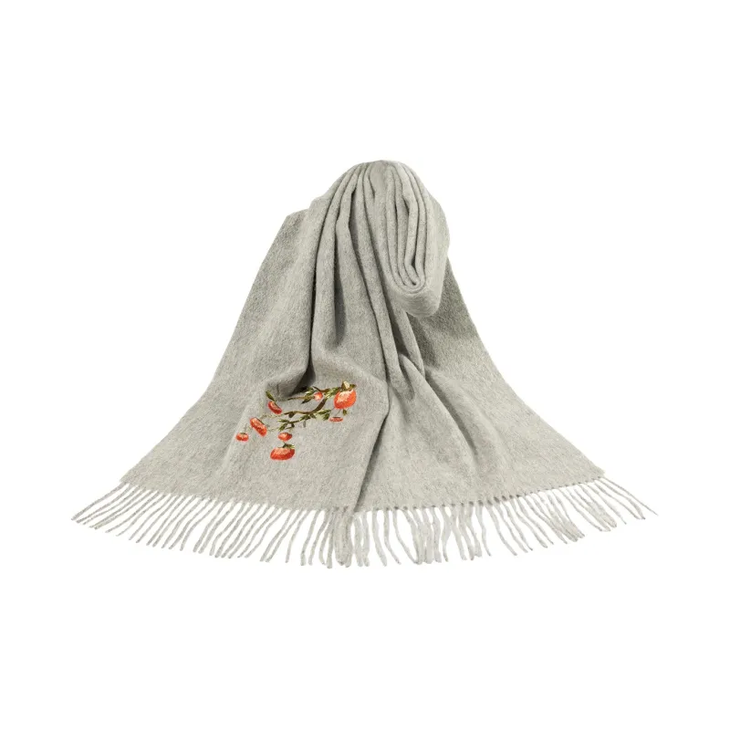 Shanghai Story Sheep Wool Knit Scarves Women's Sandalwood 5 Colors To Choose From-21
