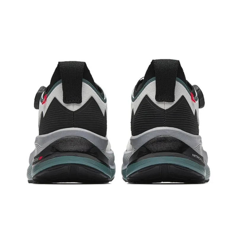 Anta Unique Slip Resistant Rebound Support Low Top Sprint Running Shoes Men's Gray Green Black-3