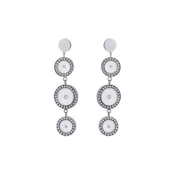 ANARTXY Surgical Steel Zircon Earrings Women's Silver