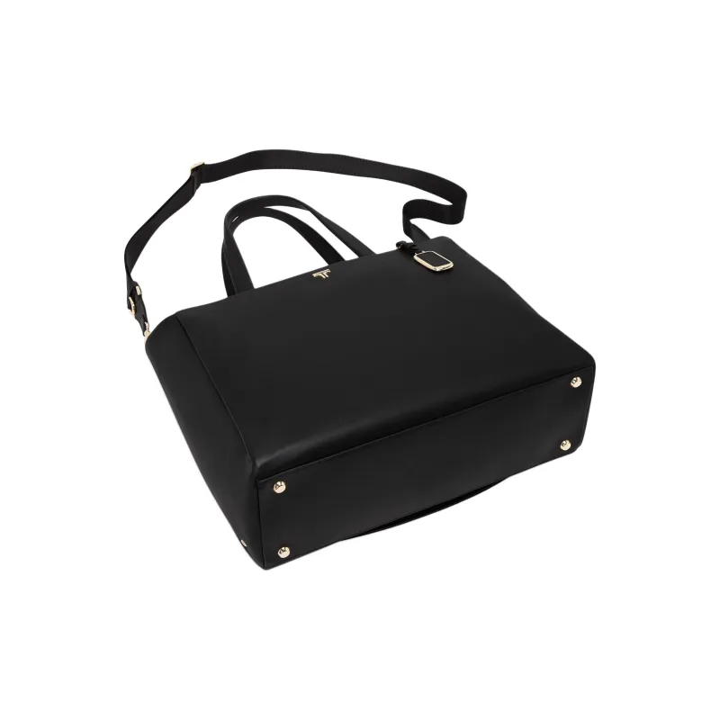 TUMI Voyageur Leather Tote Bag Shopping Bag Crossbody Bag Shoulder Bag Large Size Women's Black & Gold-1