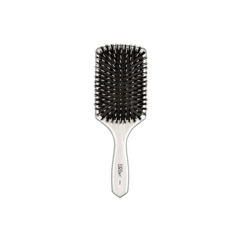 EUROSTIL Large Size Square White Pua Wild Boar Brush Comb Long Hair 1 Pack-0