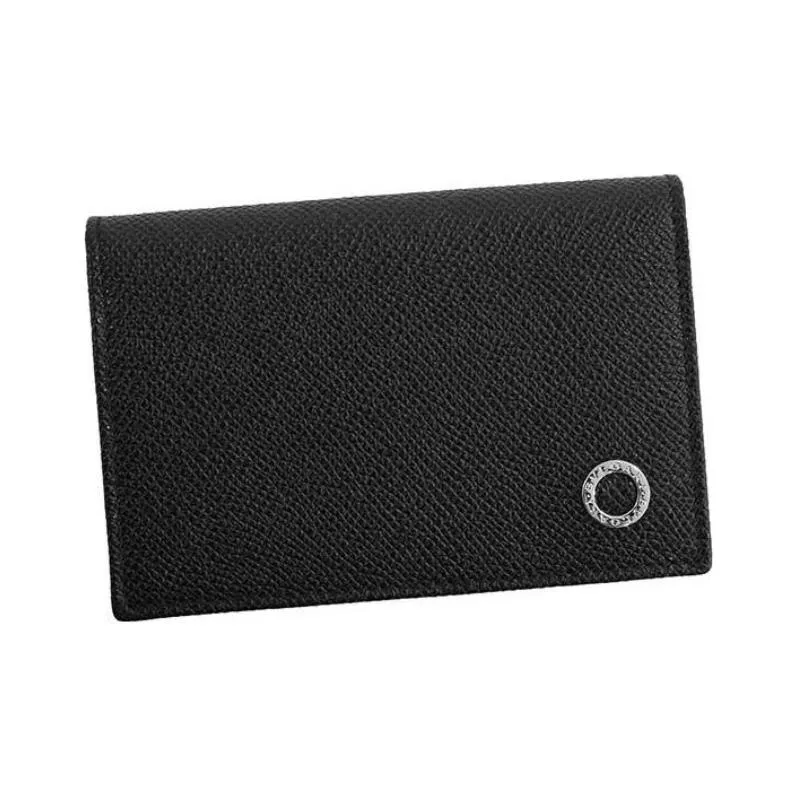 BVLGARI Grained Calfskin Wallet Men's Black-2